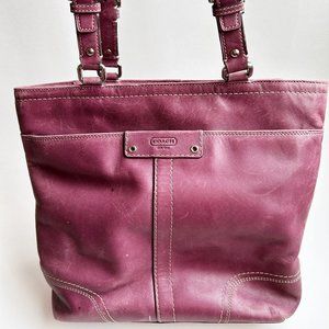 Coach Hamilton Purple Smooth Leather Collection Tote Shoulder Bag